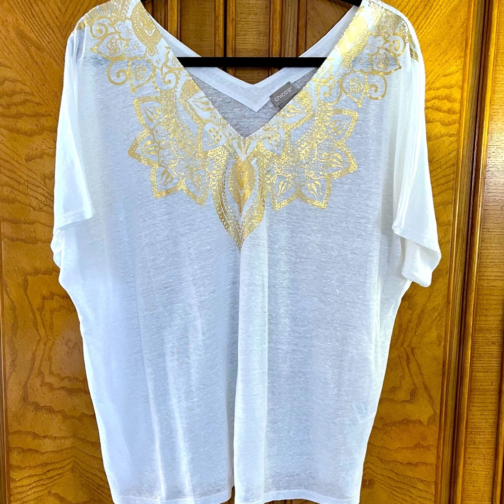 Chico’s Short Sleeve Linen Top